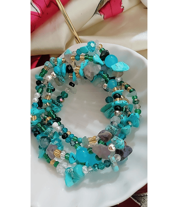 Pulsera Turquesa y Amatistas 