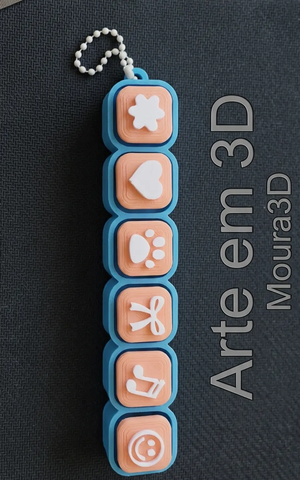 Fidget Toy Keycap Clicker 3D – Porta-Chaves Sensorial 1