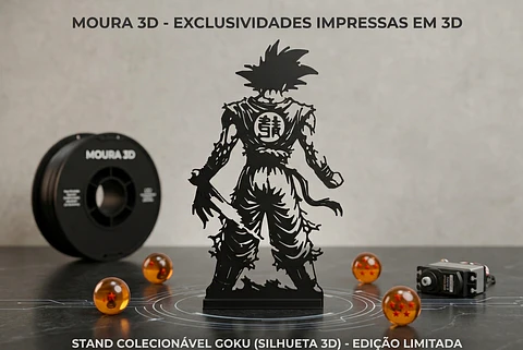 Stand Colecionável Silhueta Goku — Moura 3D  