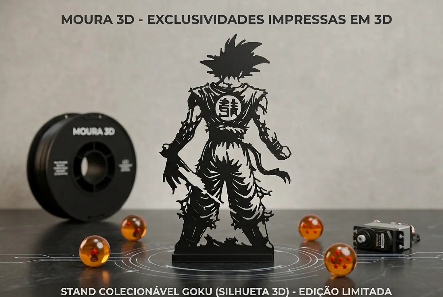 Stand Colecionável Silhueta Goku — Moura 3D   1
