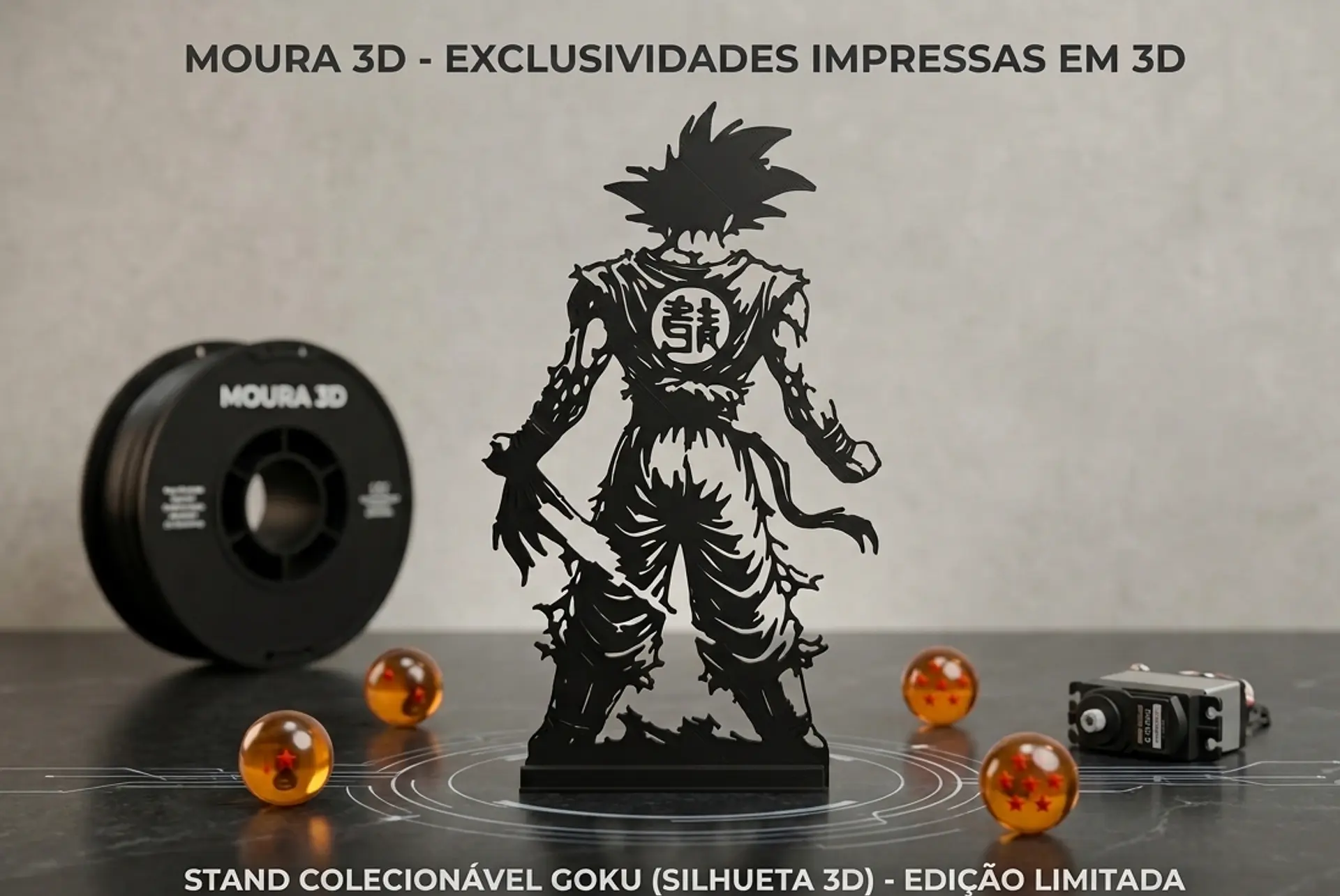 Stand Colecionável Silhueta Goku — Moura 3D   1