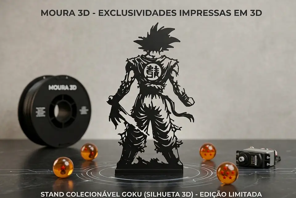 Stand Colecionável Silhueta Goku — Moura 3D   1