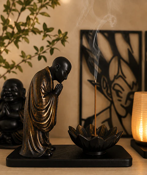 Buddha Porta-Incenso – Pintado à Mão