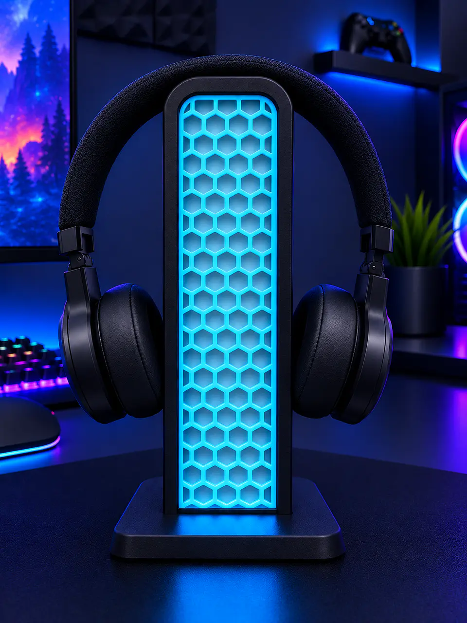 🎧 Suporte de Auscultadores LED 3D — Funcionalidade e Iluminação num só produto 1