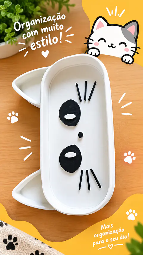 🐱 Bandeja Organizadora de Óculos — Gatinho