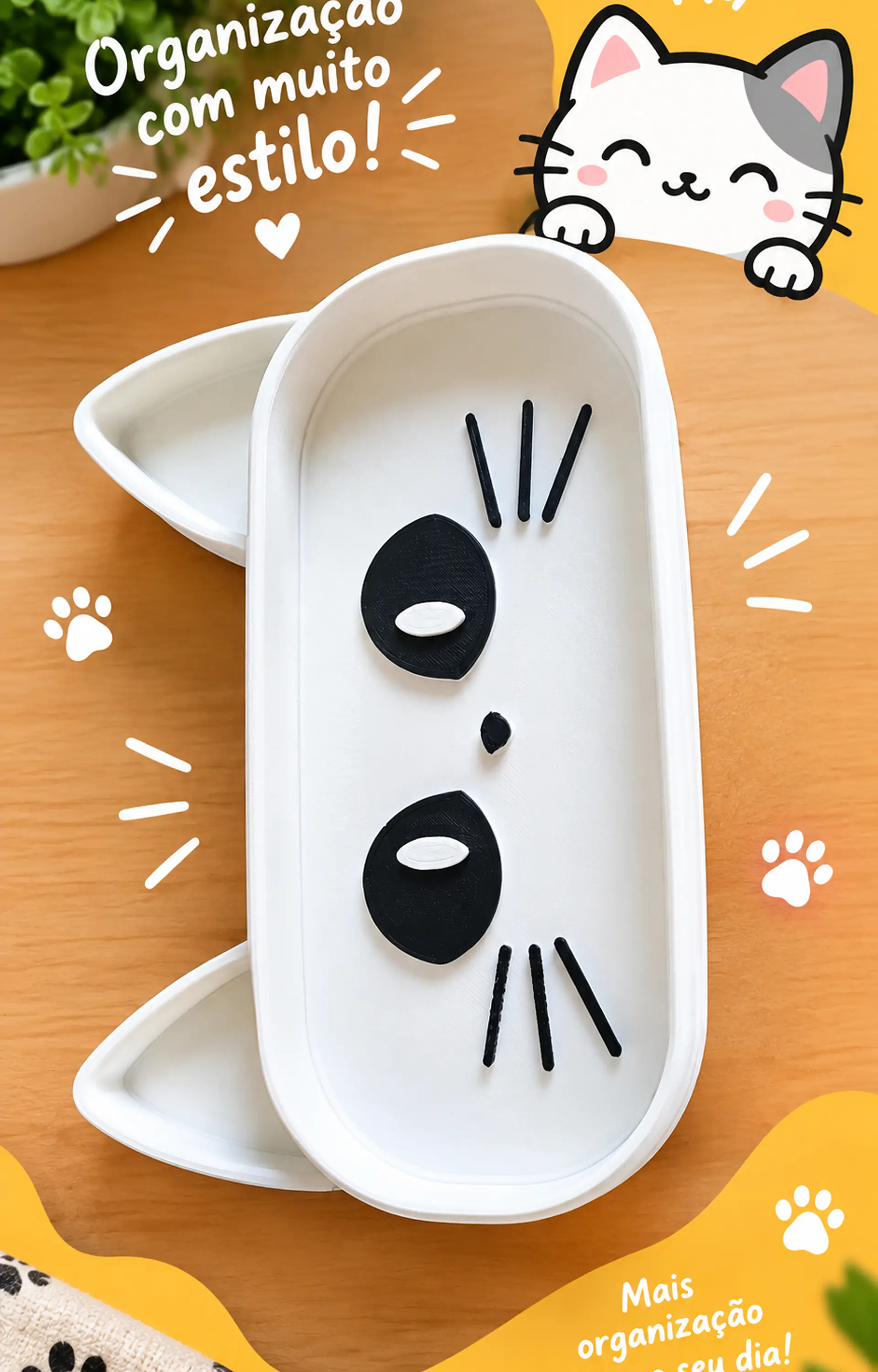 🐱 Bandeja Organizadora de Óculos — Gatinho 1