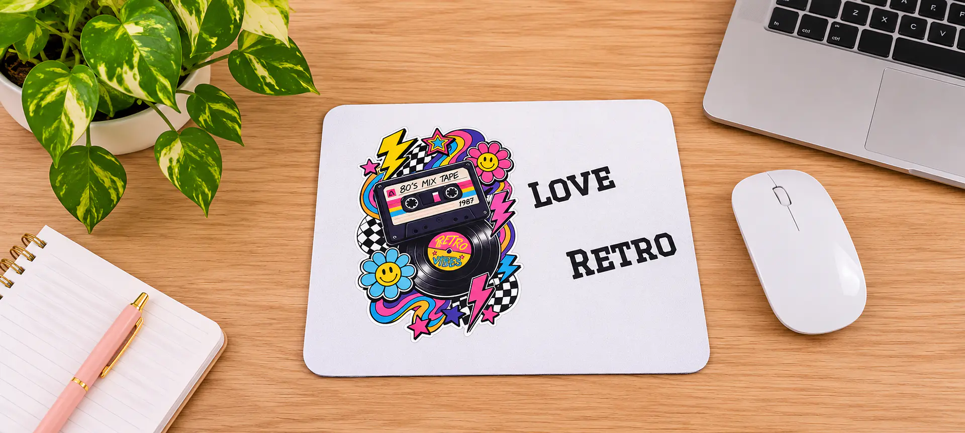 Base de Rato “Love Retro” – Estilo Anos 80 🎶 1