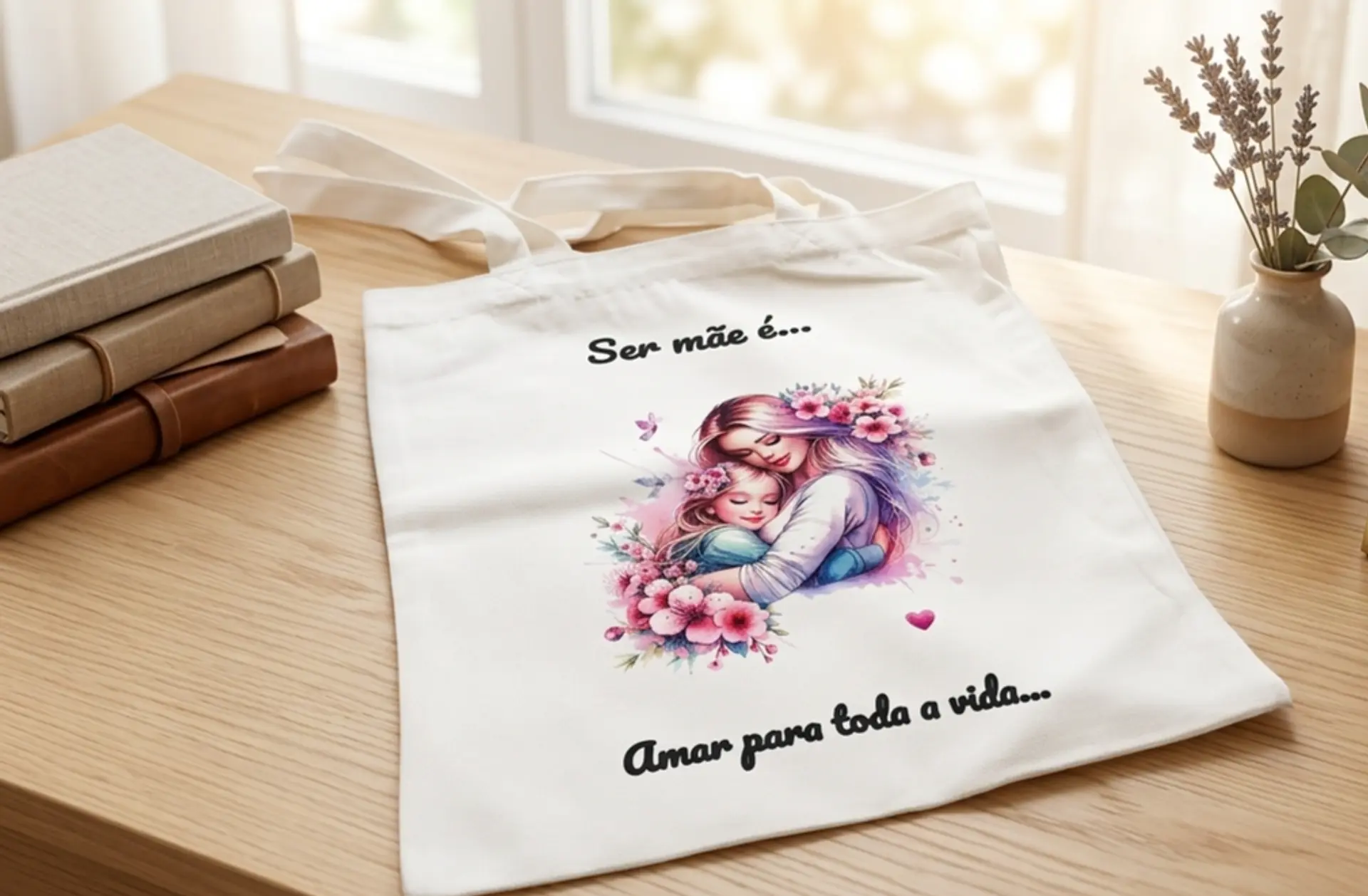 Saco Personalizado-Ser Mãe é Amar para Toda a Vida ❤️ 1