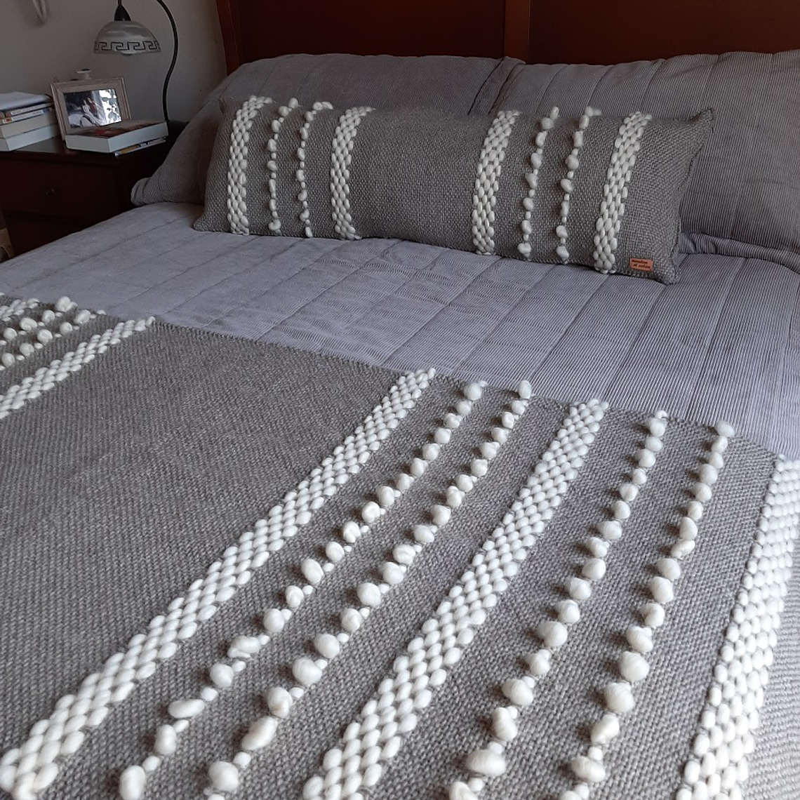 Conjunto Piecera Arena y Perlas King 1