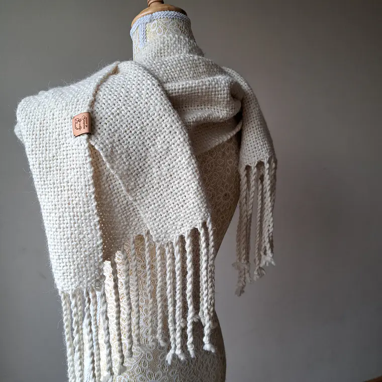Bufanda de Alpaca - Blanco Natural 2