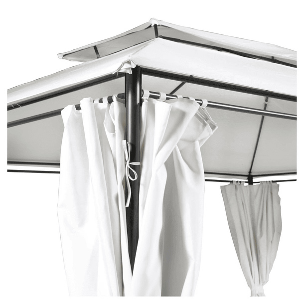 Pérgola Romana 3x4 metros con Cortinas Beige 6