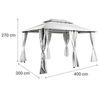 Pérgola Romana 3x4 metros con Cortinas Beige 7