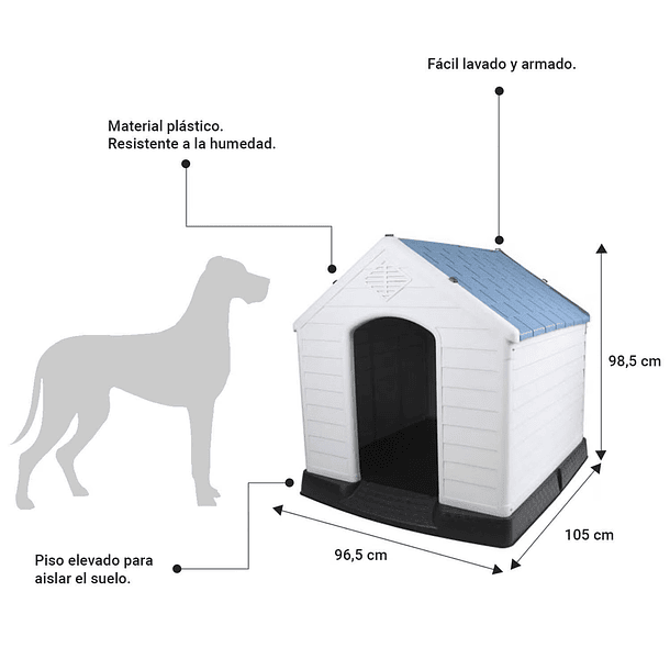 Casa para Perro XL 96.5x105x98.5 cm Petizoos Elije el Color 5