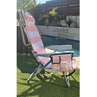 Silla Reposera Lineas Rosa con Blanco Possa 2