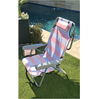 Silla Reposera Lineas Rosa con Blanco Possa 1