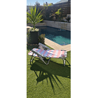 Silla Reposera Lineas Rosa con Blanco Possa 3