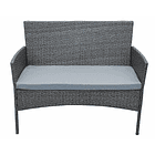 Set de Terraza Rattan 4 personas Gris 3