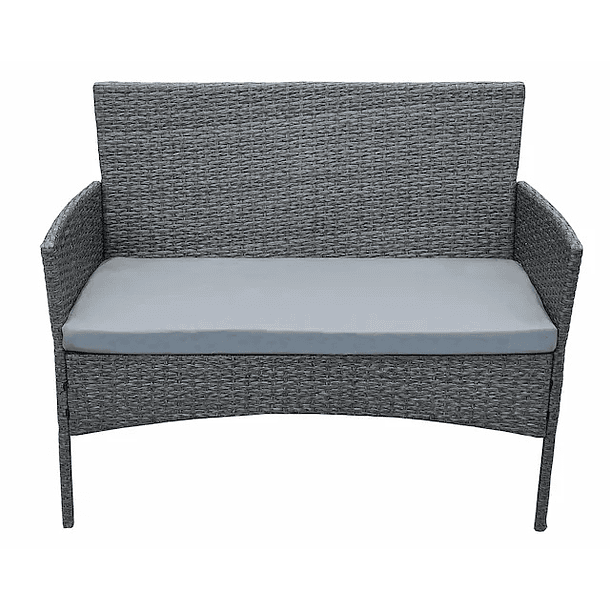 Set de Terraza Rattan 4 personas Gris 3