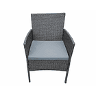 Set de Terraza Rattan 4 personas Gris 4