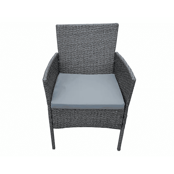 Set de Terraza Rattan 4 personas Gris 4