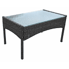 Set de Terraza Rattan 4 personas Gris 5