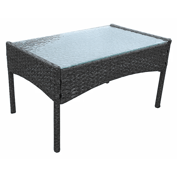 Set de Terraza Rattan 4 personas Gris 5