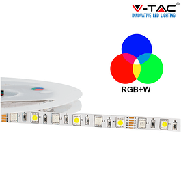 Ruban LED 10.8W/m RGB+W SMD5050 60LEDs/m 12V IP20 (5 mètres) V-TAC