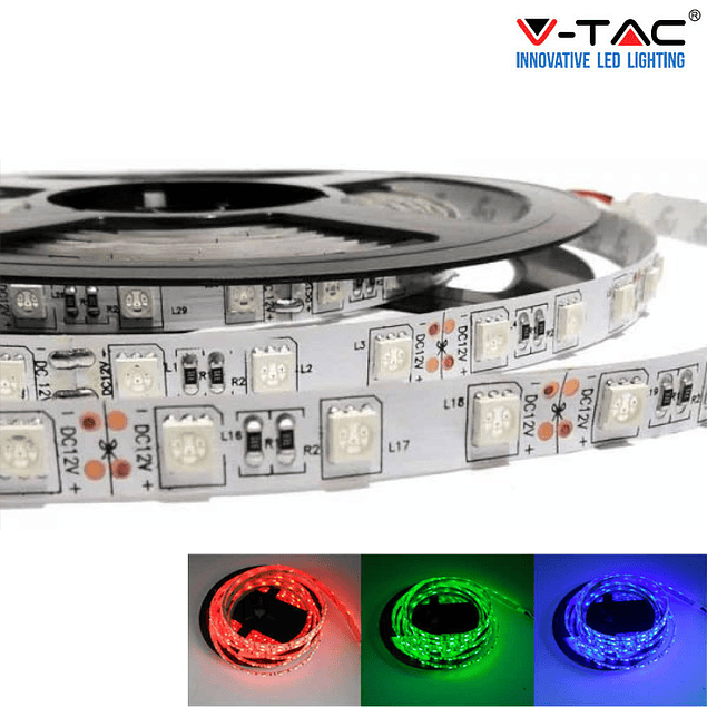 FITA LED 10.8W/m SMD5050 60LEDs/m 12V IP20 (5 metros) V-TAC