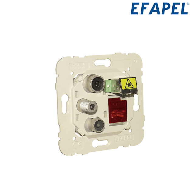 Toma Mixta R-TV-SAT-RJ45 CAT. 6 UTP - FO SC-APC Estrella