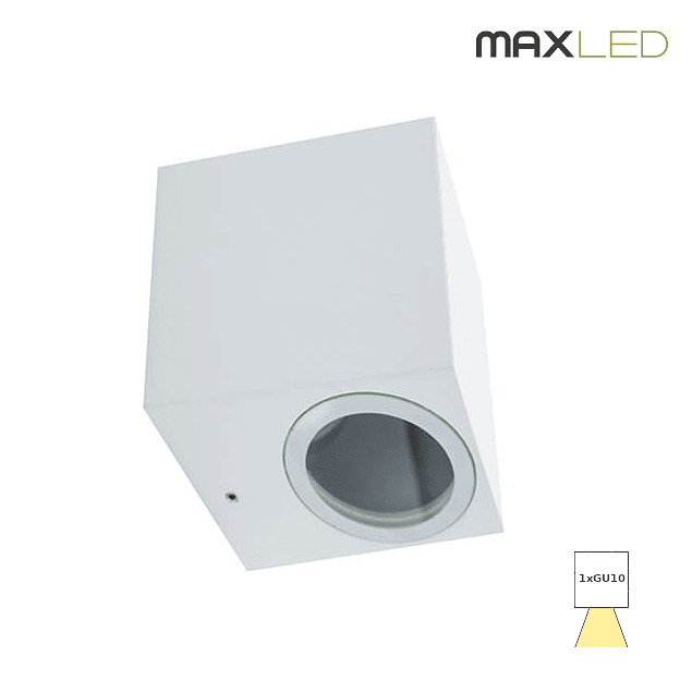 Square Wall Light 1xGU10 IP54 Black/White/Gray