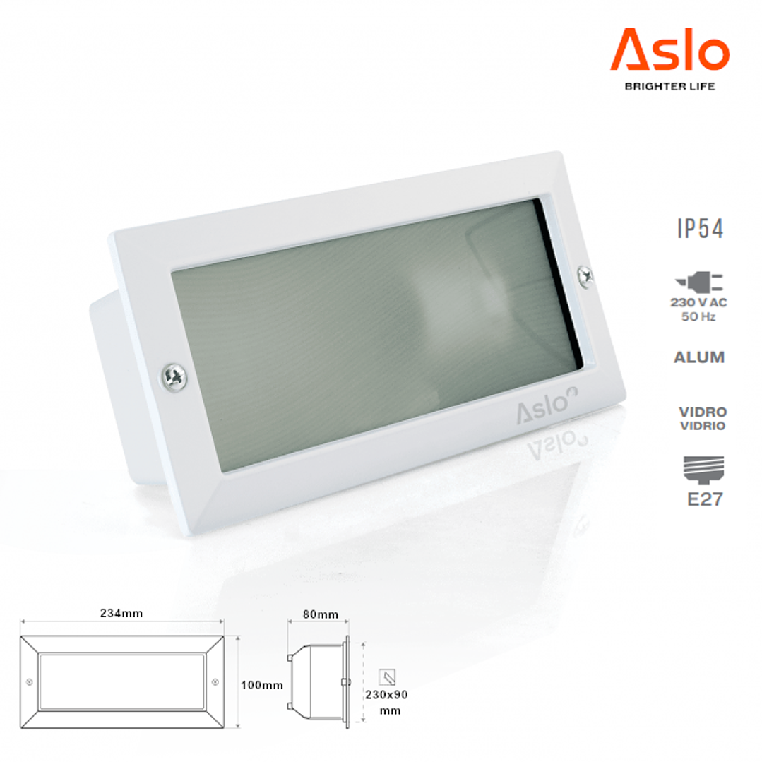 Aplique Muro Embutir LED E27 Branco/Preto 1