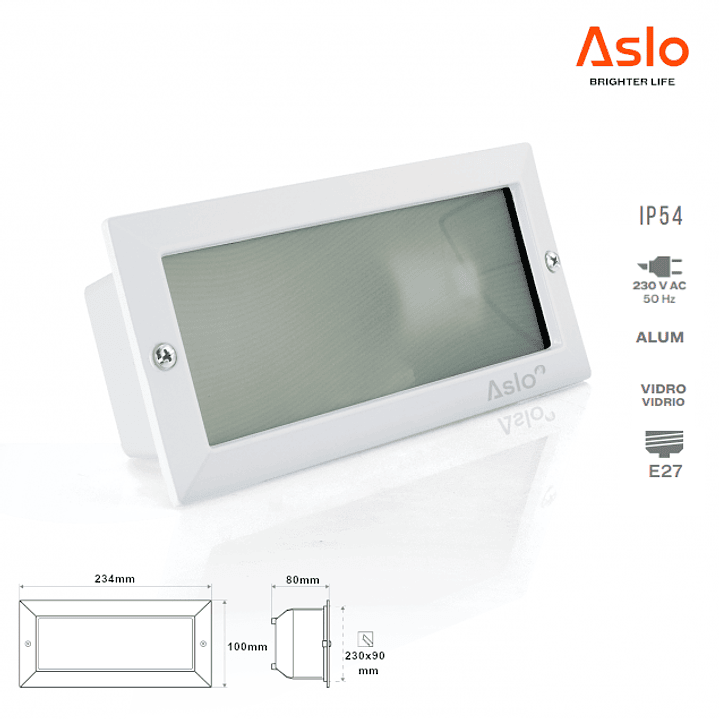 Aplique Muro Embutir LED E27 Branco/Preto 1