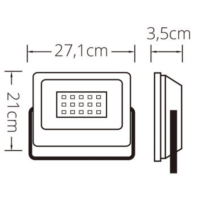 Proyector LED 100W 6000lm 6400K IP65 Tumut