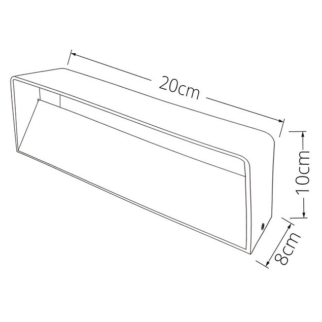 Aplique ETEL 6W LED 520lm C.20xL.8xAlt.10cm branco