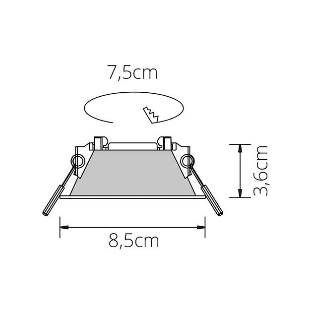 Anneau pour spot encastrable ONIRO rond H.3,6xP.8,5cm Polycarbonate (PC) Noir