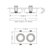 Aro para foco empotrable ONIRO 2xMR16 L.17,3xAn.9,3xAltura.2,9cm Policarbonato (PC) Blanco