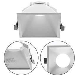 Ring for recessed spot ONIRO square L.9.3xW.9.3xHeight.5.3cm Polycarbonate (PC) White