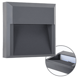 Wall light LORDELO square IP65 1x8W LED 350lm 4000K L.20xL.5.5xHeight.20cm ABS+PC Anthracite