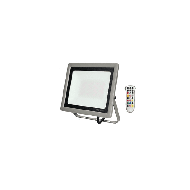 Projector LED 30W Slim RGB-W C/Comando | Cinza | IP65 | CRI+80