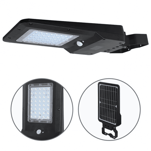 Aplique solar DALTON con sensor y panel solar IP65 1x15W LED 1600lm 6000K 90° C.23,1xAn.49,2xAlto.5,8cm