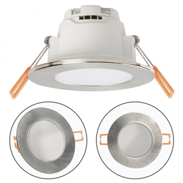 Foco de encastrar XELIM redondo IP65 1x5W LED 350lm 120° Alt.0,25xD.9cm Níquel