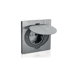 Wall/Floor Outlet 2P+T 16A Aluminum IP44