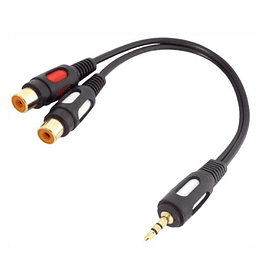 Cabo Jack 3.5MM Macho ST / 2-RCA Fêmea 0.2M