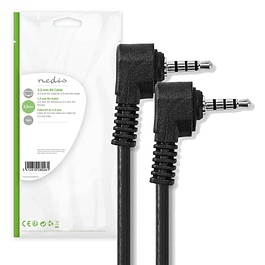 Cable Jack 3.5MM Macho / Jack 3.5MM Macho 4P Negro 1M