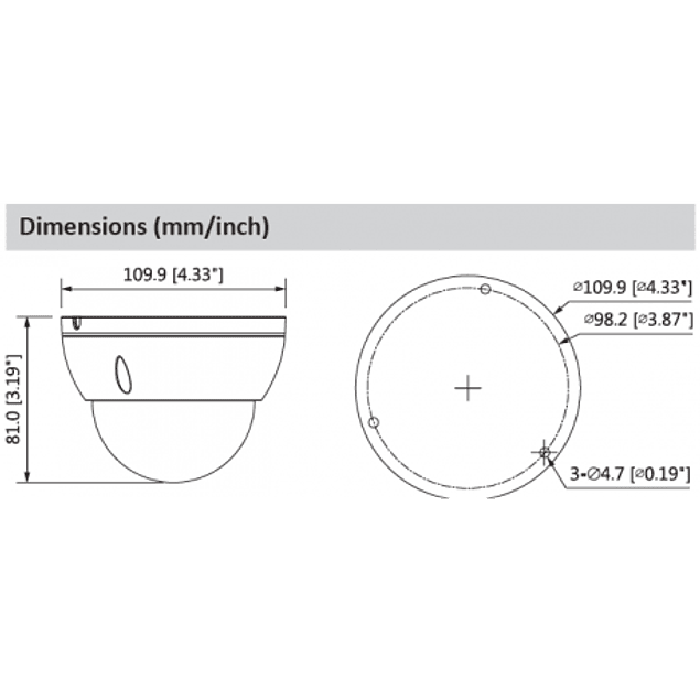 Caméra dôme hd-cvi DAHUA 2 mégapixels et CCTV objectif fixe