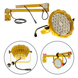 Aplique KASPER articulado IP65 1x50W LED 5500lm 5700K 36° xD.24,5cm Amarelo