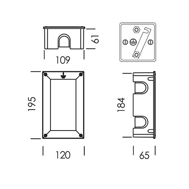 Caja Medida Tierra 120x195x65 Para Empotrar 125A Blanco