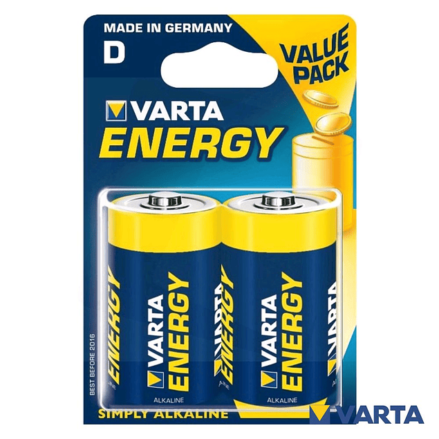 Pile alcaline LR20/D 1.5V 2x BLISTER Energy Varta