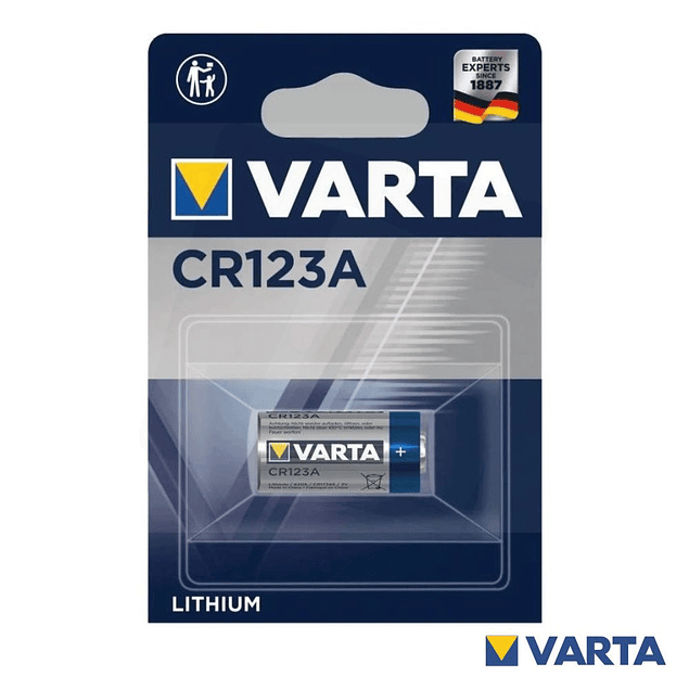 Pilha Lítio CR123A 3V Blister Varta