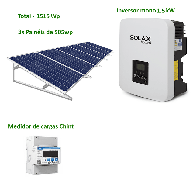 1.5kWp Single-Phase Photovoltaic Kit with Structure and Solax Consumption Meter